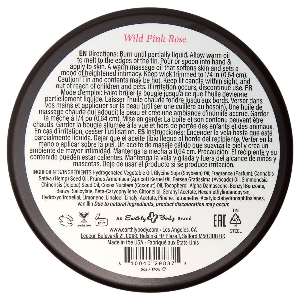 EB Aphrodisiac Massage Candle - Wild Pink Rose - Wild Pink Rose Scented Massage Candle - 170 g - HSBNAC032