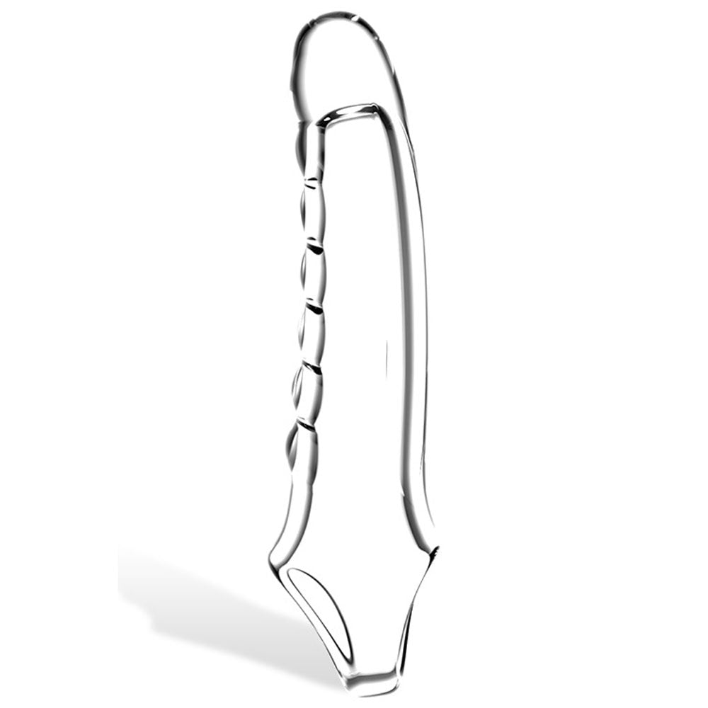 Adam & Eve Ridged Rider - Clear 22.9 cm Penis Extension Sleeve-I474 2400