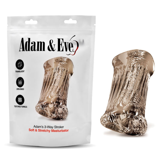 Adam & Eve Adams 3-Way Stroker - Clear Triple Hole Stroker-I476 8100