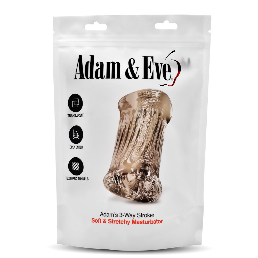 Adam & Eve Adams 3-Way Stroker - Clear Triple Hole Stroker-I476 8100
