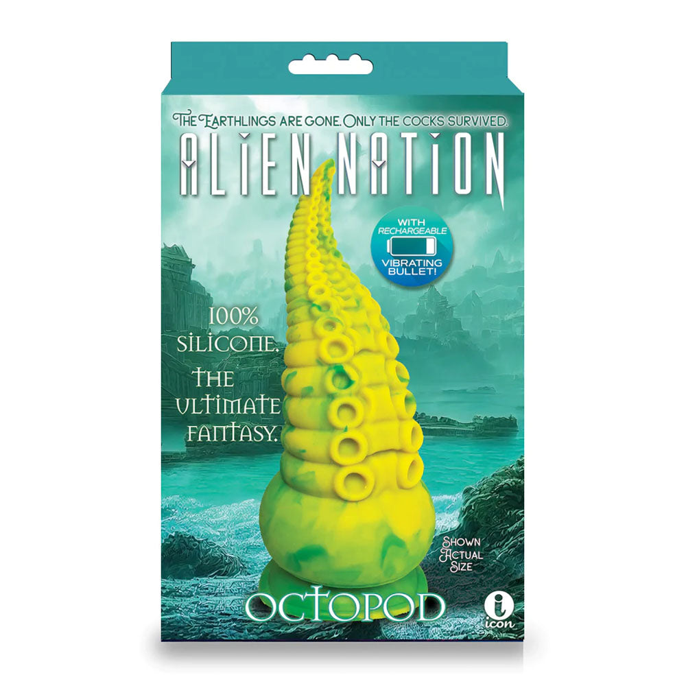 Alien Nation - Octopod - Yellow/Green 22.9 cm USB Rechargeable Vibrating Fantasy Dong-IC1354