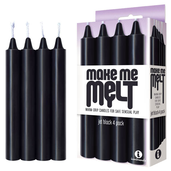 Make Me Melt Drip Candles - Black - Jet Black Drip Candles - 4 Pack-IC2325-2