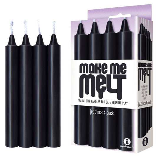 Make Me Melt Drip Candles - Black - Jet Black Drip Candles - 4 Pack-IC2325-2