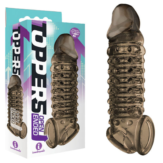 The 9s Toppers Open Ended - Smoke Penis Extension Sleeve-IC2674-2