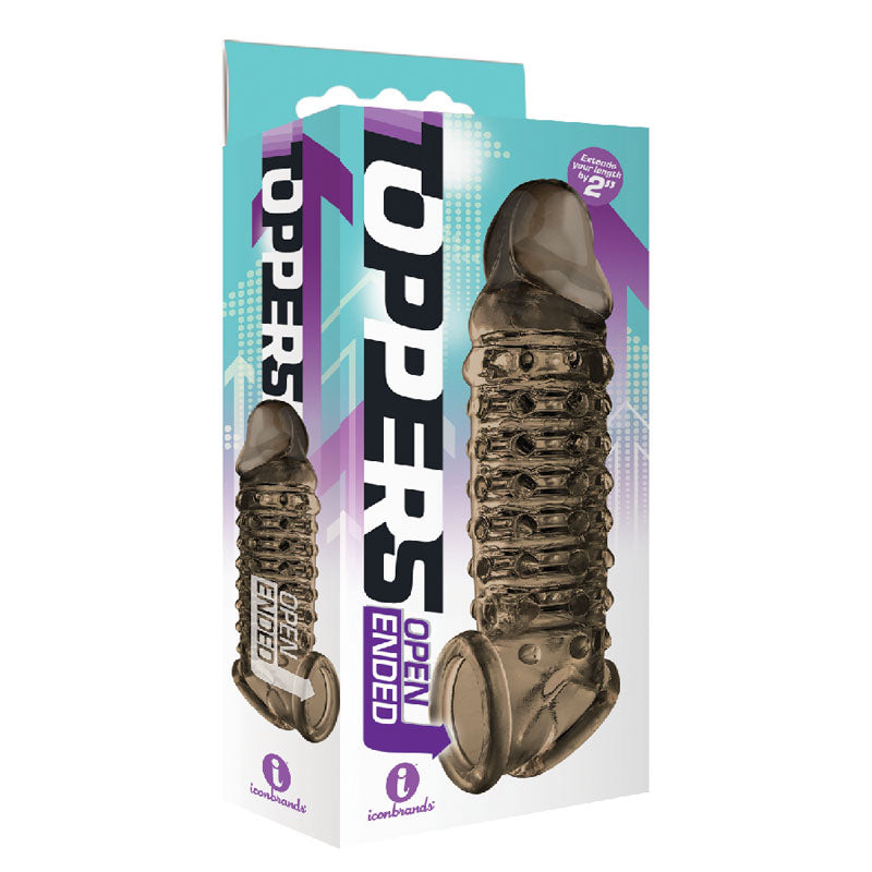 The 9s Toppers Open Ended - Smoke Penis Extension Sleeve-IC2674-2