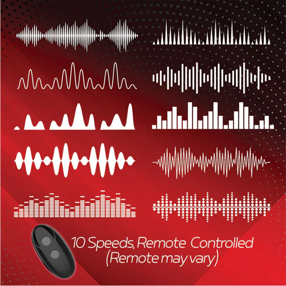 Red Dot Rings - V2 - Black USB Rechargeable Vibrating Cock & Ball Ring with Remote-IC5077