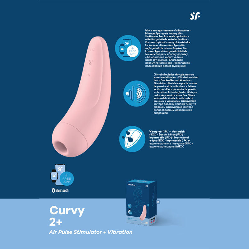 Satisfyer Curvy 2+ - App Contolled Touch-Free USB-Rechargeable Clitoral Stimulator with Vibration-J2018-81-3