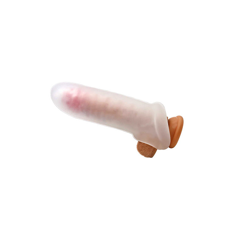 Adam & Eve MR THICK COCK SHEATH - Clear Penis Extension Sleeve with Adjustable Length Spacers - J431 1000