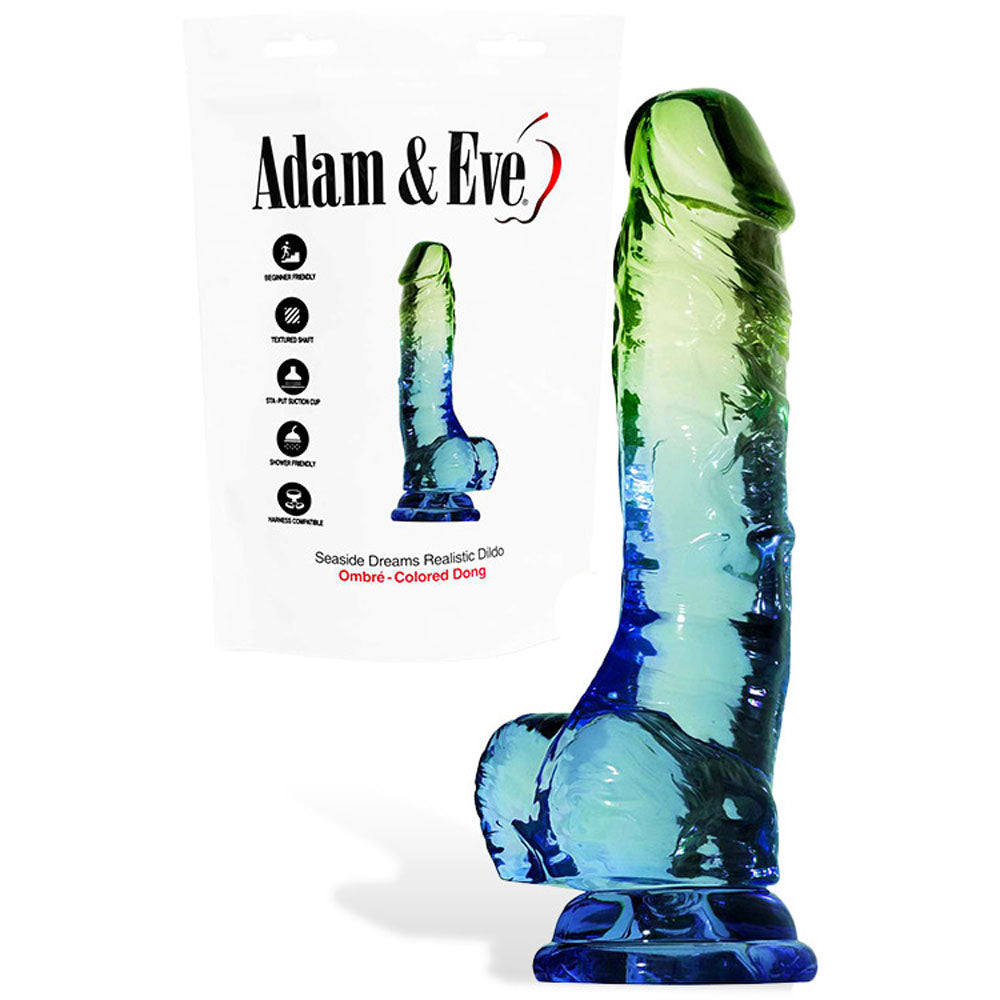 Adam & Eve SENSUAL SEASIDE 8.5 Dildo - Blue/Green 21.5 cm Dildo-J666 9084