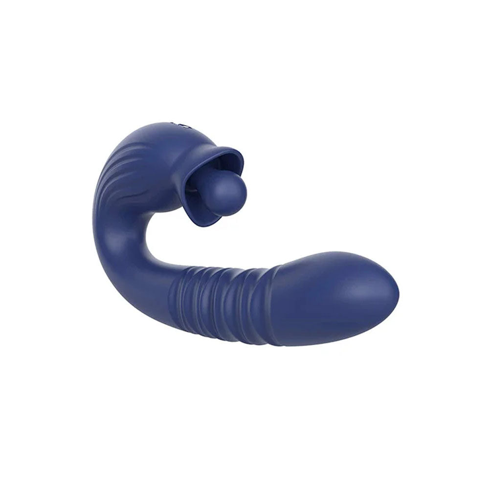 Adam & Eve THE BIG BALLER - Navy Blue 18.8 cm USB Rechargeable Thrusting Rabbit Vibrator-J927 4100