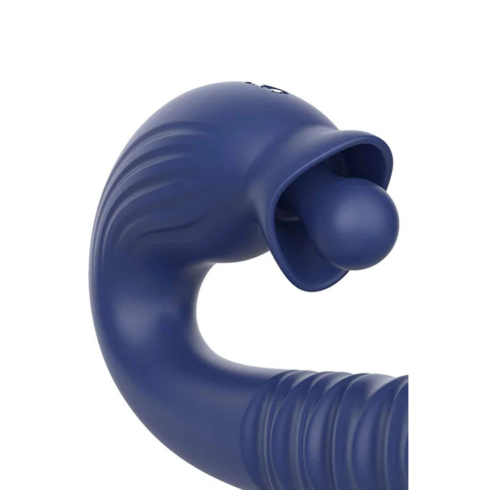 Adam & Eve THE BIG BALLER - Navy Blue 18.8 cm USB Rechargeable Thrusting Rabbit Vibrator-J927 4100