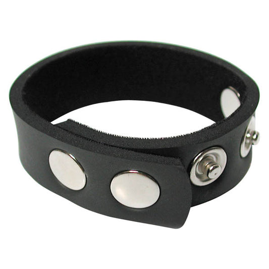 KinkLab 5-Snap Neoprene Cock Ring - Black Adjustable Cock Ring-KL666