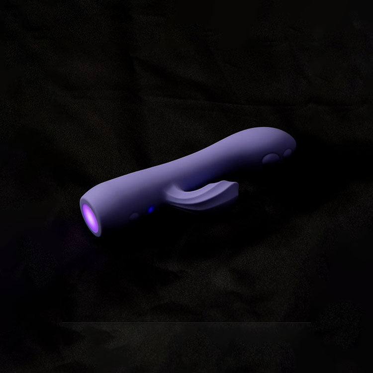 Adam & Eve GROOVY GLOW-UPS Wavie - Purple 16.5 cm USB Rechargeable Rabbit Vibrator - L183 2900