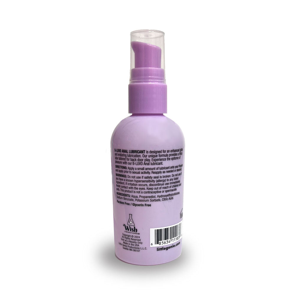 B-LUVD Anal Lubricant - Water Based Gel Anal Lubricant - 118 ml Bottle-LGBT.1401