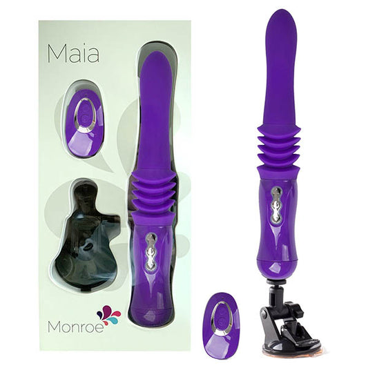 Maia Monroe - Purple 38 cm USB Rechargeable Thrusting Vibrator-LM15102-L2