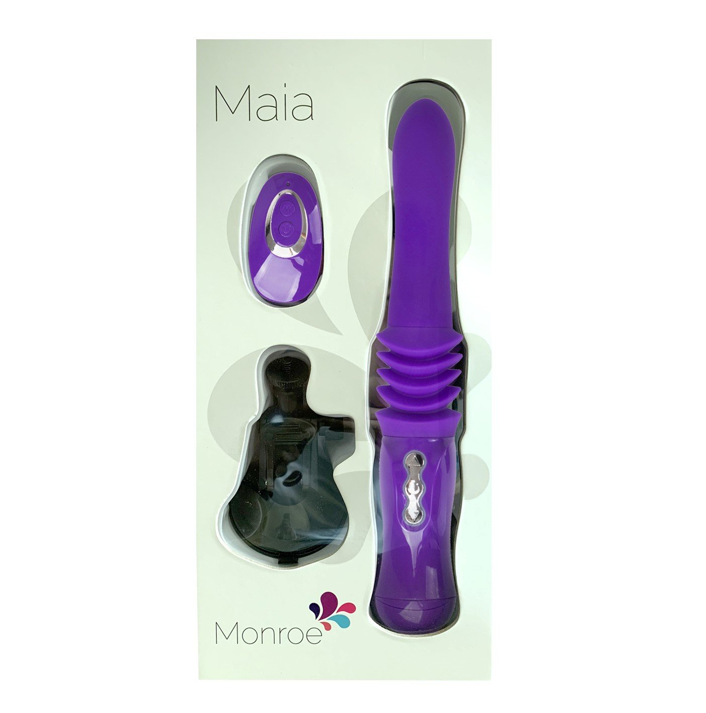 Maia Monroe - Purple 38 cm USB Rechargeable Thrusting Vibrator-LM15102-L2