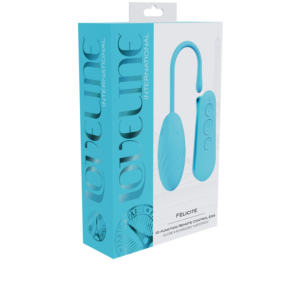 LOVELINE Felicite - Blue - Blue USB Rechargeable Vibrating Egg with Wireless Remote-LOVU055BLU