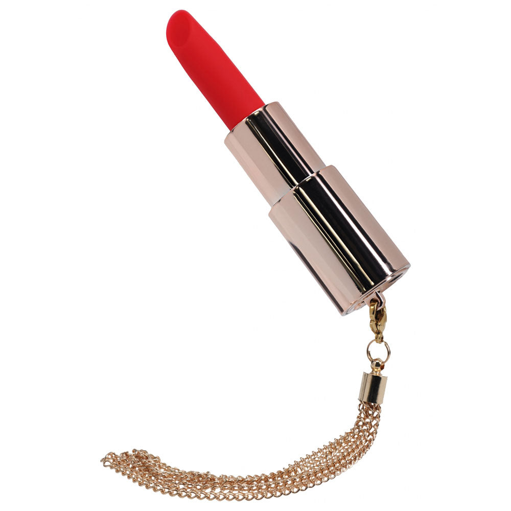 LOVELINE Diamond - Red - Red 8.3 cm USB Rechargeable Lipstick Vibrator - LOVU098IRI