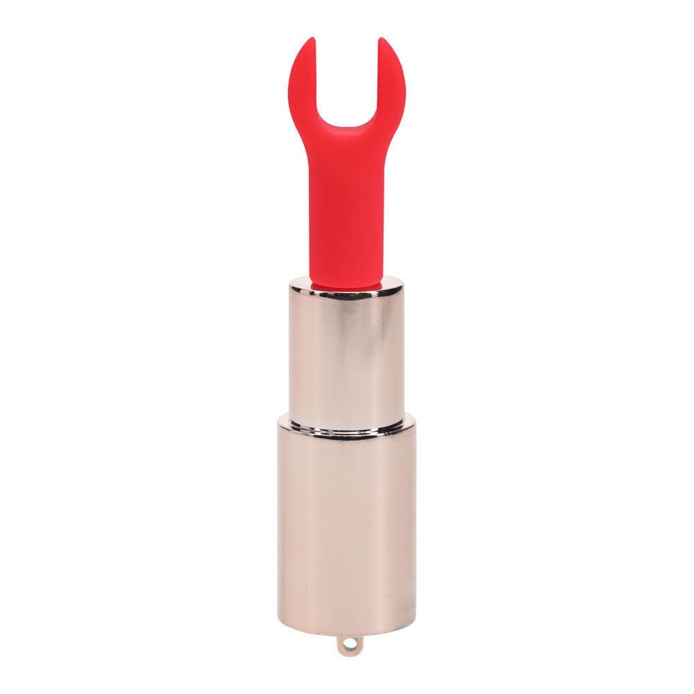 LOVELINE Sparkle - Red 8.3 cm USB Rechargeable Lipstick Vibrator - LOVU099IRI