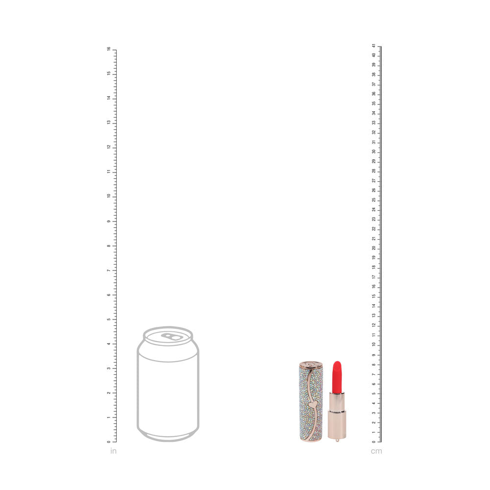 LOVELINE Sparkle - Red 8.3 cm USB Rechargeable Lipstick Vibrator - LOVU099IRI
