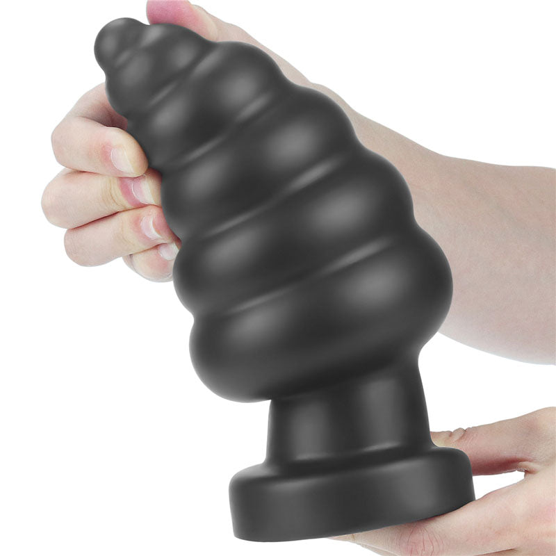 King Sized 7 Vibrating Anal Cracker - Black 17.8 cm XL Vibrating Butt Plug-LV120115