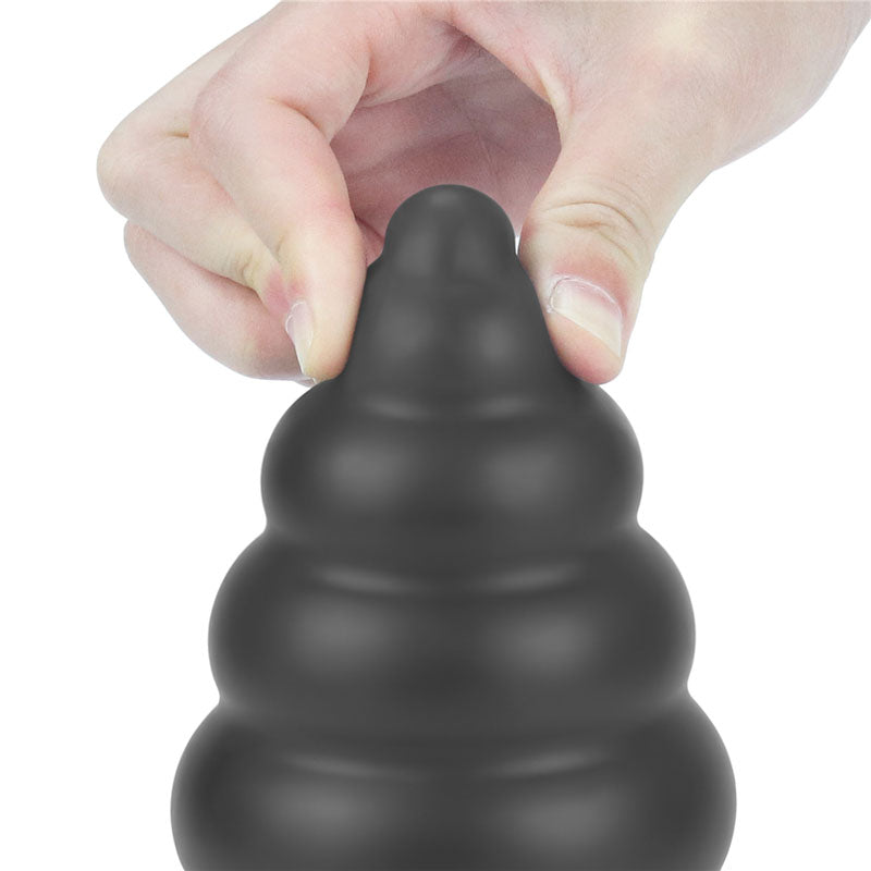 King Sized 7 Vibrating Anal Cracker - Black 17.8 cm XL Vibrating Butt Plug-LV120115