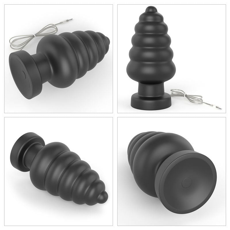King Sized 7 Vibrating Anal Cracker - Black 17.8 cm XL Vibrating Butt Plug-LV120115