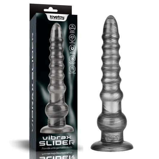 King Sized Vibrating Vibrax Slider - Grey 32.3 cm (12.5) USB Rechargeable Vibrating Dildo-LV121202