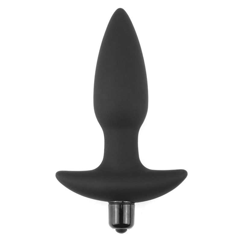 Anal Indulgence Collection Silicone Fantasy Anal Plug - Black 14.5 cm Vibrating Butt Plug-LV2604