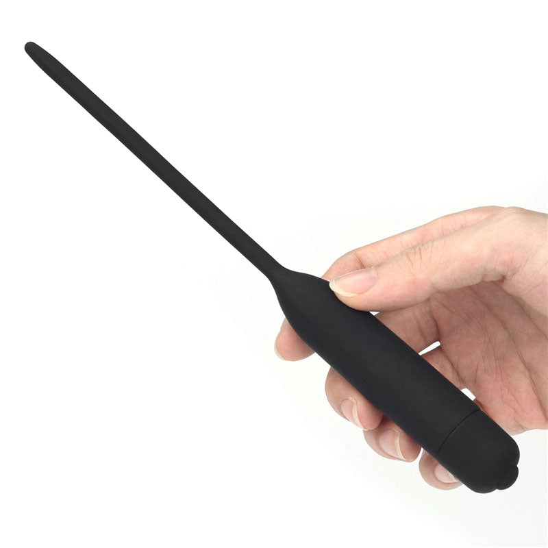 Ultimate Silicone Vibrating Urethral Dilator - Black Vibrating Urethral Sound-LV2610
