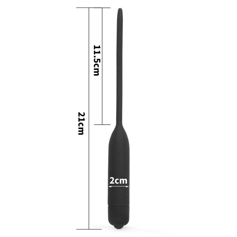 Ultimate Silicone Vibrating Urethral Dilator - Black Vibrating Urethral Sound-LV2610