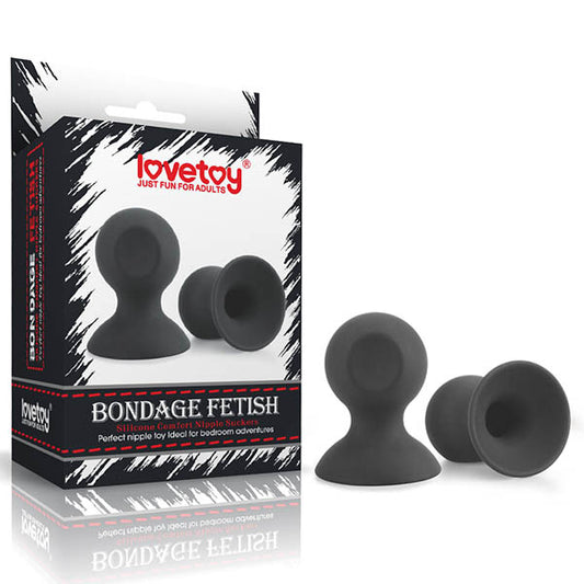 Bondage Fetish Silicone Comfort Nipple Suckers - Black - Set of 2-LV461001