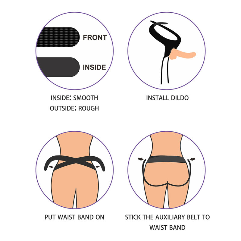 Ingen Easy Strap-On Harness - Black Adjustable Strap-On Harness (No Probe Included)-LV715004
