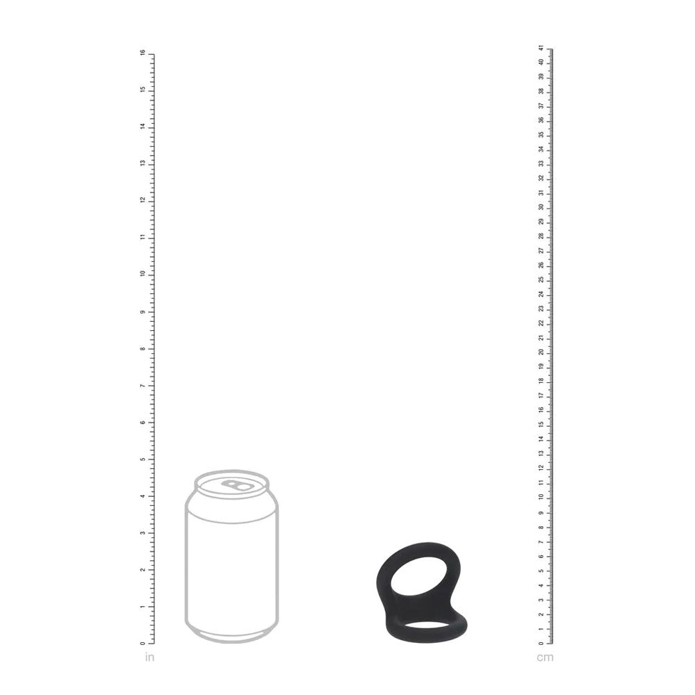LEVELZ Double O Silicone Cock Ring - L - Black - Black Cock & Balls Rings-LVL01-0027BLK