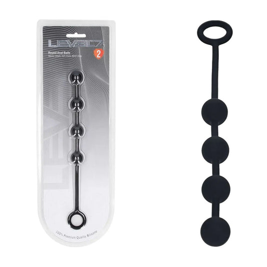 LEVELZ Round Silicone Anal Balls - S - 20mm - Black 23 cm Small Anal Balls-LVL02-0033BLK