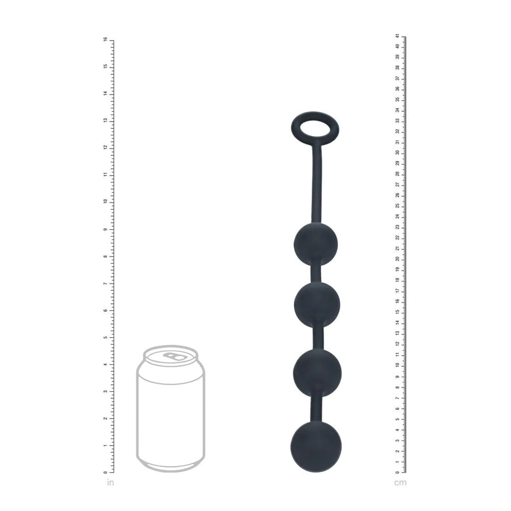 LEVELZ Round Silicone Anal Balls - M - 20mm - Black 32 cm Medium Anal Balls-LVL02-0034BLK