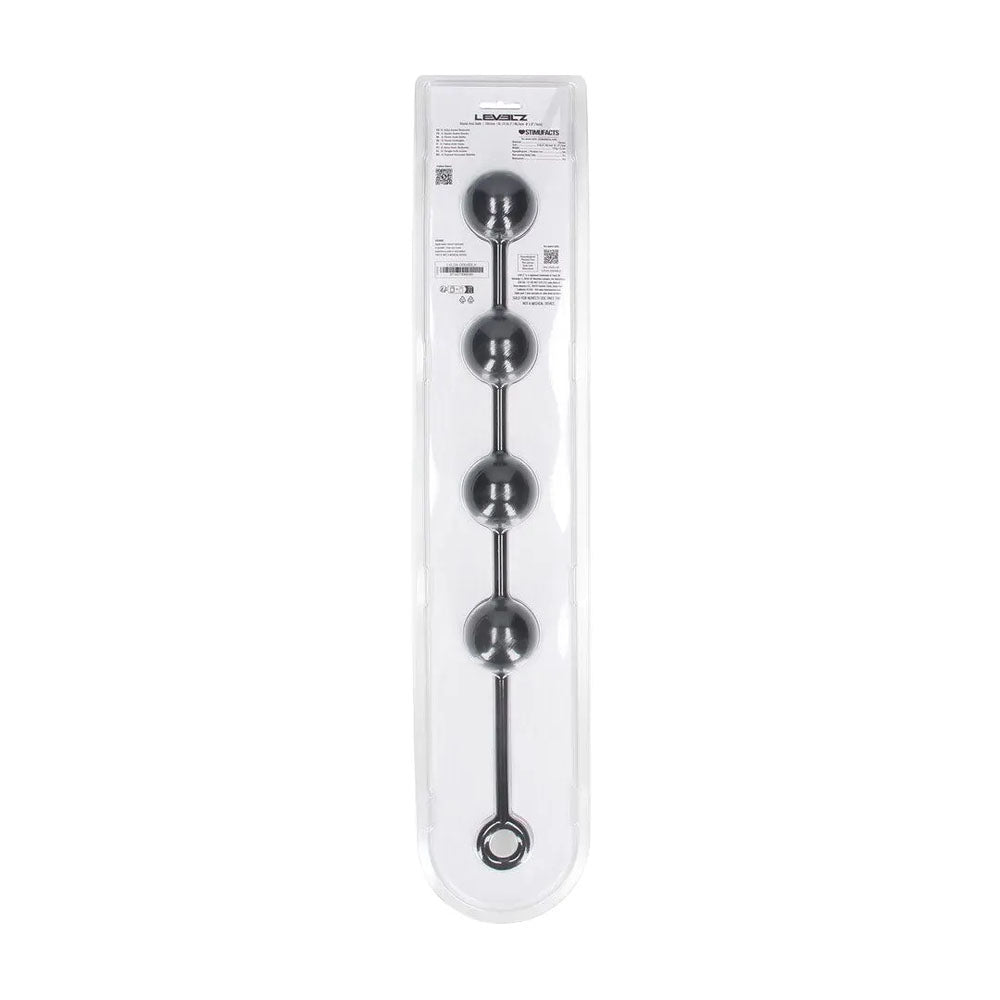 LEVELZ Round Anal Balls - XL - 50mm - Black 46.5 cm XL Anal Beads-LVL04-0004BLK