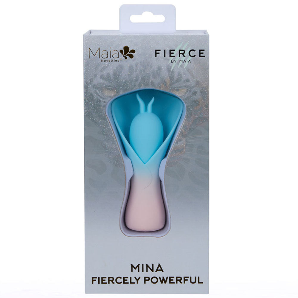Maia MINA - Blue - Blue/Pink USB Rechargeable Fluttering Flower Stimulator-MA25-11-BLUE