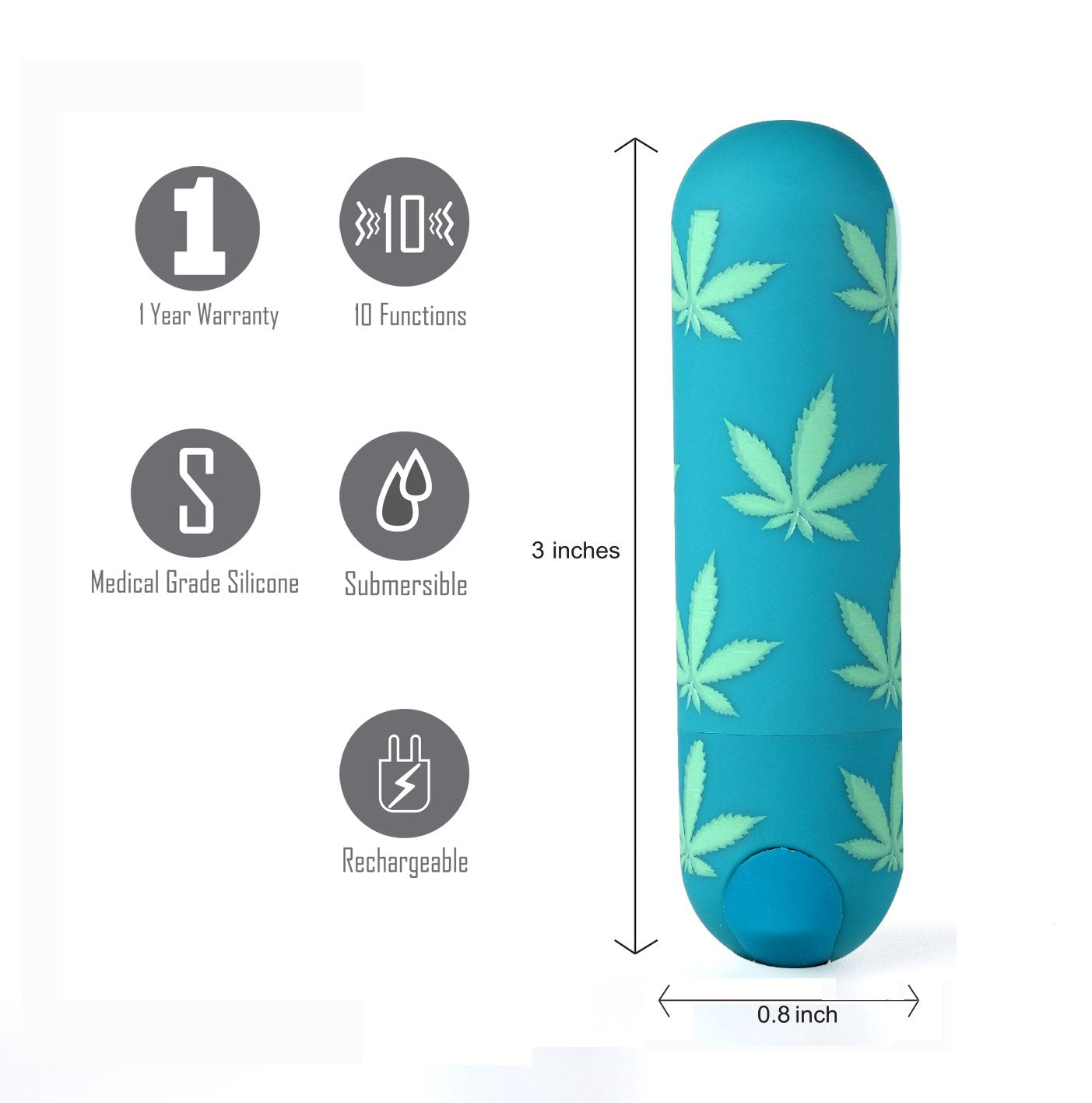 Maia Jessi 420 - Emerald Green 7.6 cm USB Rechargeable Bullet-MA330-LF1