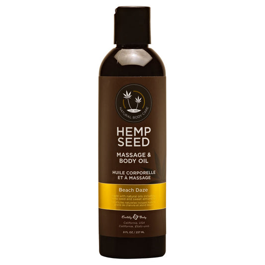 Hemp Seed Massage & Body Oil - Beach Daze (Coconut & Pineapple) Scented - 237 ml Bottle-MAS045