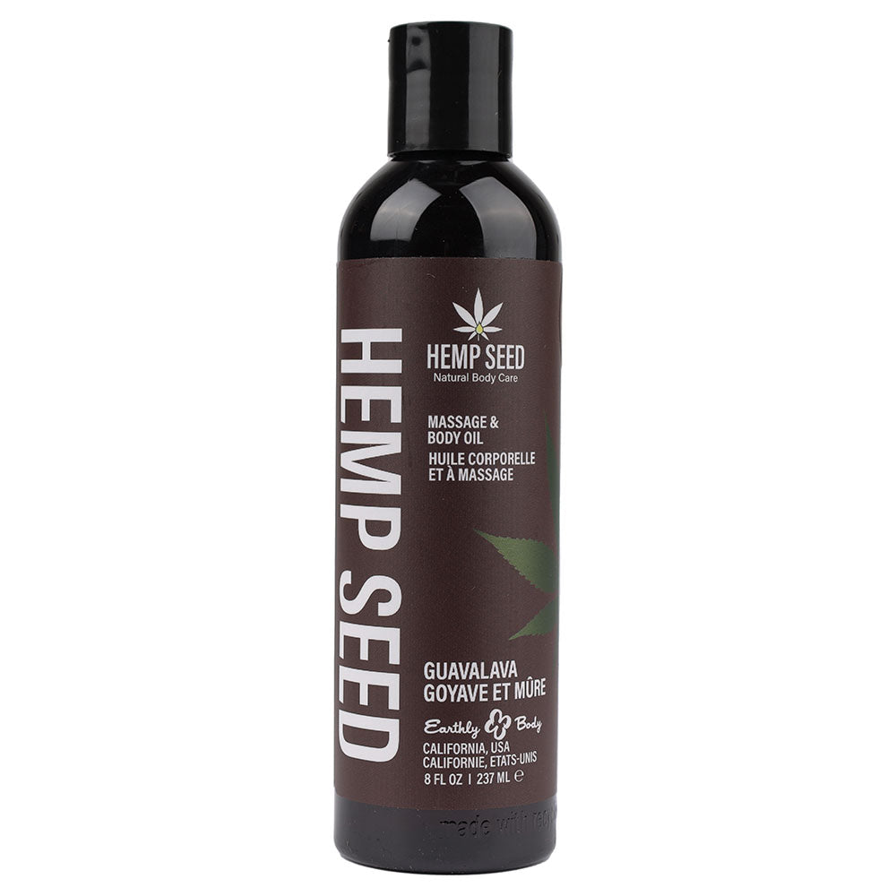 Hemp Seed Massage & Body Oil - Guavalava (Guava & Blackberry) Scented - 237 ml Bottle-MAS068