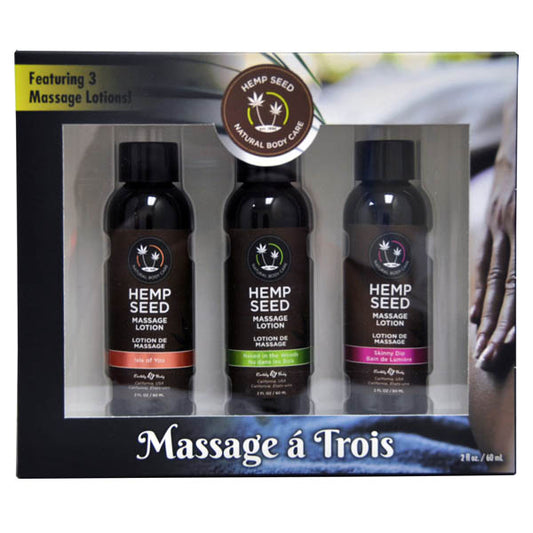 Hemp Seed Massage A Trois - Scented Massage Lotion Kit - 3 Bottle Set-MLMT003