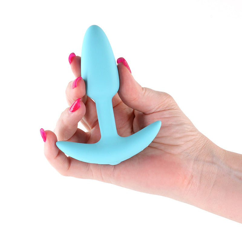 Techno - Trance - Blue 10.9 cm USB Rechargeable Butt Plug with App Control-NSN-0287-17