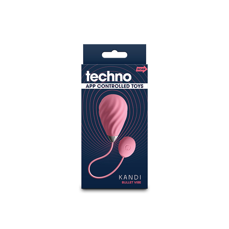 Techno - Kandi - Pink USB Rechargeable Vibrating Egg with App Control-NSN-0287-24