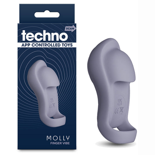 Techno - Molly - Grey USB Rechargeable Finger Stimulator with App Control-NSN-0287-79