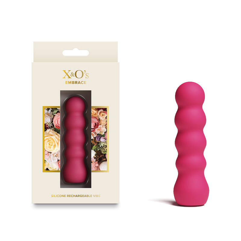 X & Os Embrace - Rose 9.9 cm USB Rechargeable Bullet - NSN-0321-16