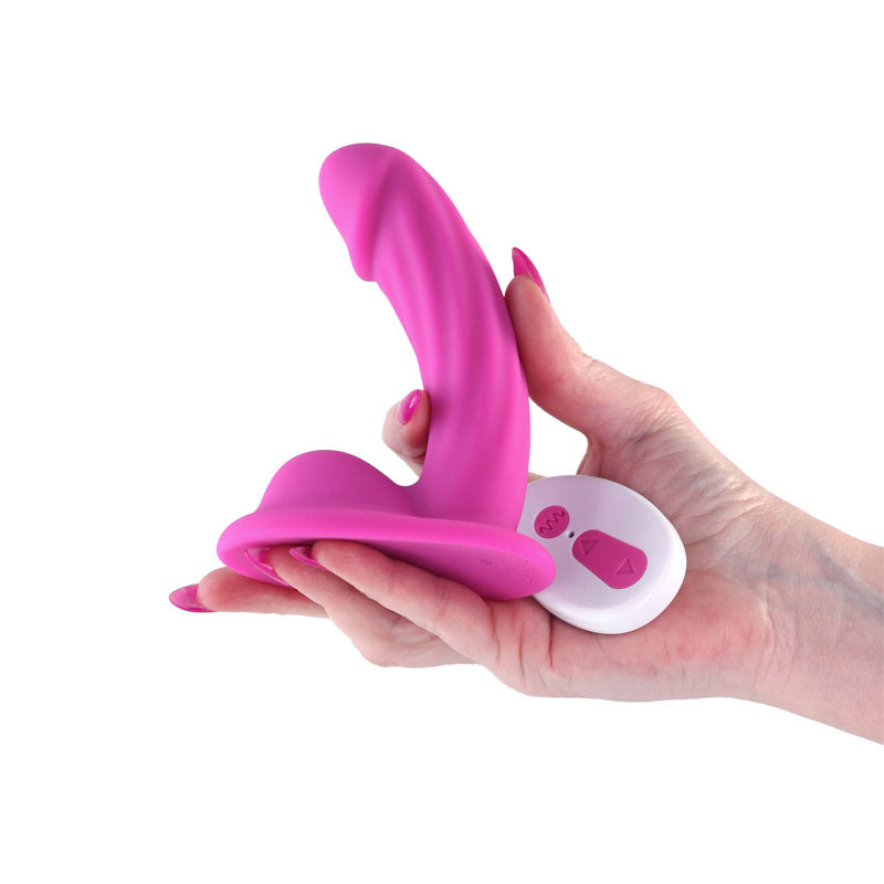 Colours Curve - Vibrating 5 Dildo - Pink - Pink 12.6 cm USB Rechargeable Vibrating Dildo with Wireless Remote-NSN-0402-44