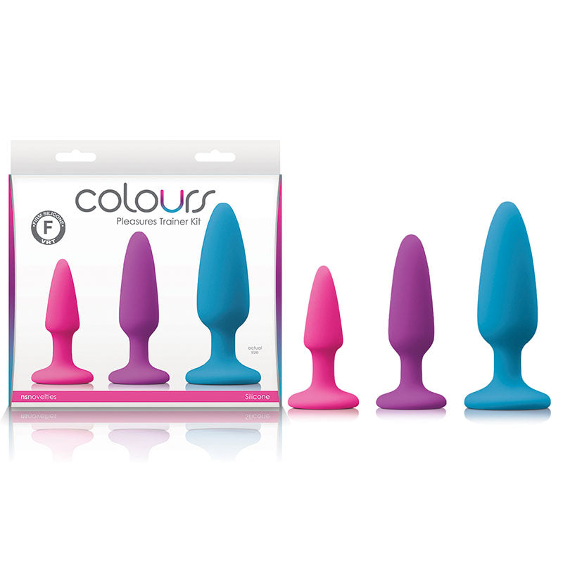 Colours Pleasures Trainer Kit - Coloured Butt Plugs - Set of 3 Sizes-NSN-0413-09