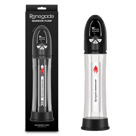 Renegade Warrior Pump - Black - Black/Clear Waterproof Automatic Penis Pump-NSN-1124-53