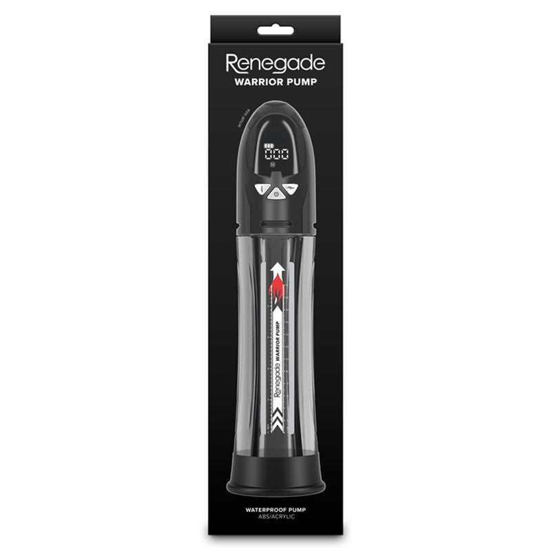 Renegade Warrior Pump - Black - Black/Clear Waterproof Automatic Penis Pump-NSN-1124-53